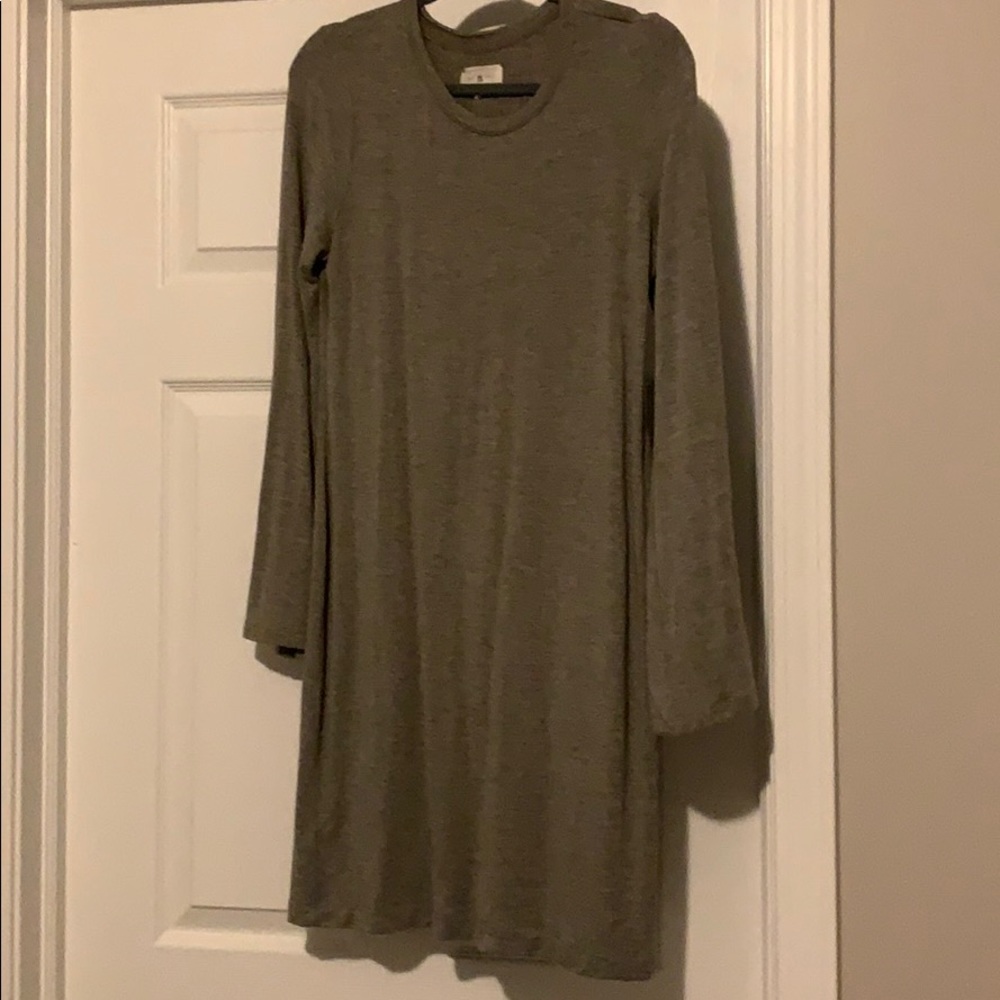 Lou&Grey bell sleeve sweater dress heather grey